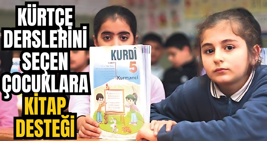 Kürtçe derslerini seçen çocuklara kitap desteği