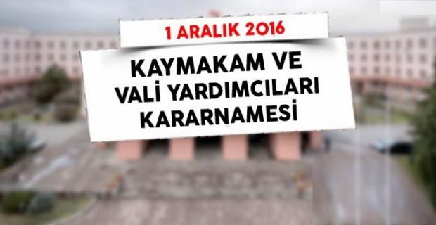 İşte isim isim kararnamede yeri değişen kaymakam ve vali yardımcıları