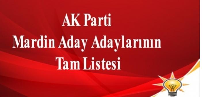 AK Parti Mardin Aday Adaylarının Tam Listesi