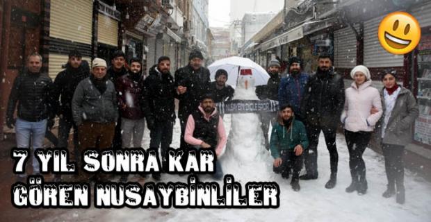 Nusaybin'de kar 7 yıl aradan sonra etkili oldu