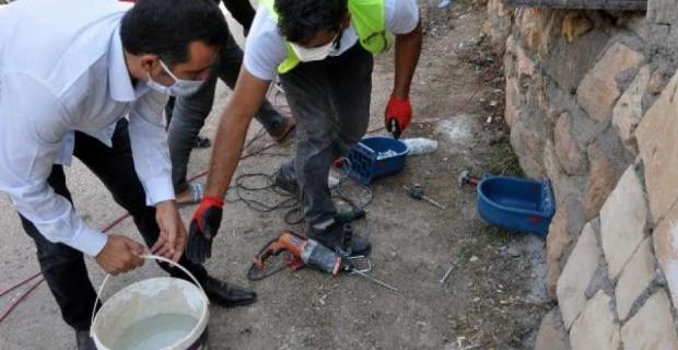 Derik'te sokak hayvanlarına suluk