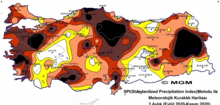 Türkiye'nin kuraklık haritası