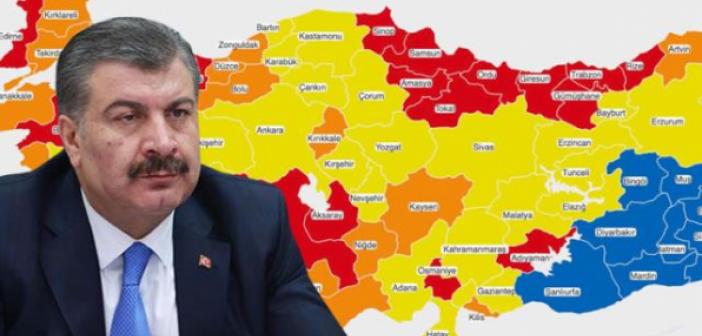Türkiye güncel ve yeni koronavirüs risk haritası değişti! Bu iller kırmızı renk koduna döndü! İşte tek mavi il!