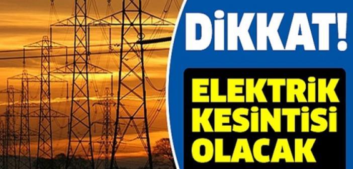 Elektrik kesintisi uygulanacak!