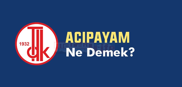 ACIPAYAM ne demek? TDK'ya göre ACIPAYAM kelime anlamı nedir? ACIPAYAM sözlük anlamı