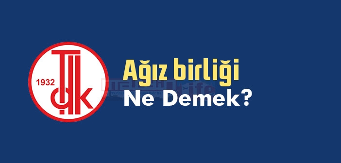 Ağız birliği ne demek? TDK'ya göre Ağız birliği sözlük anlamı nedir?