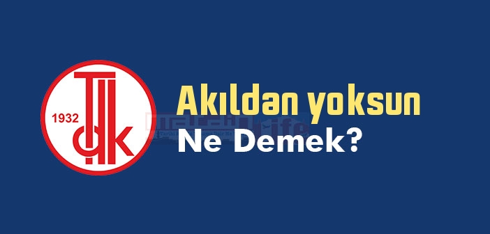 Akıldan yoksun ne demek? TDK'ya göre Akıldan yoksun sözlük anlamı nedir?