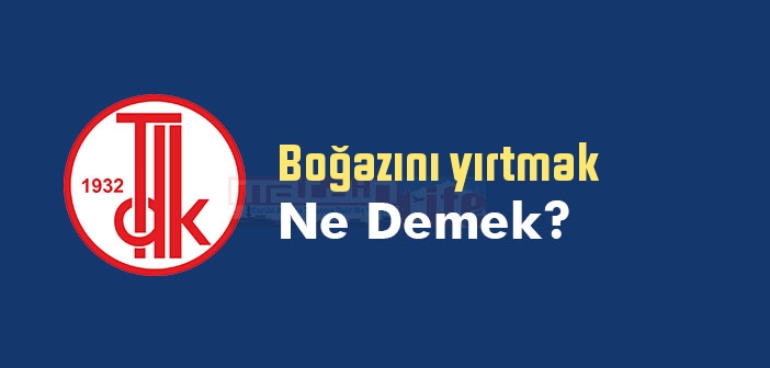 Boğazını yırtmak ne demek? Boğazını yırtmak sözünün anlamı nedir?