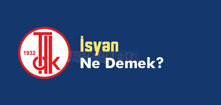 İsyan ne demek? TDK'ya göre İsyan kelime anlamı nedir? İsyan sözlük anlamı