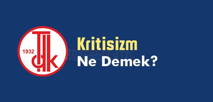 Kritisizm ne demek? TDK'ya göre Kritisizm kelime anlamı nedir? Kritisizm sözlük anlamı