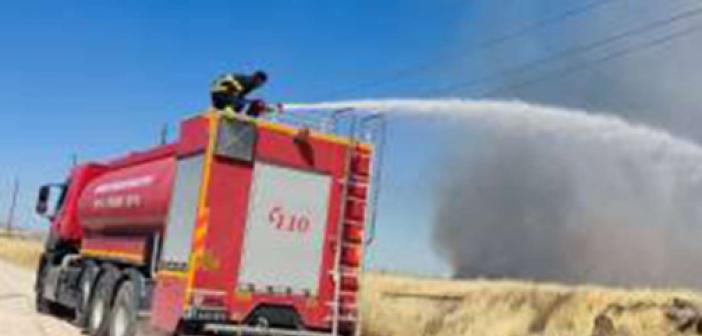 Mardin-Suriye sınırı petrol kuyuları bölgesinde yangın çıktı