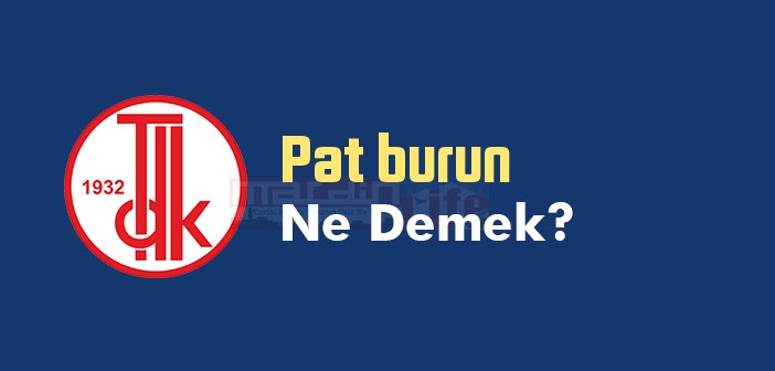Pat burun ne demek? TDK'ya göre Pat burun sözlük anlamı nedir?
