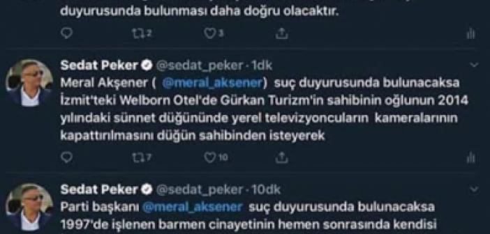 Sedat Peker,  Meral Akşener paylaşımlarını sildi