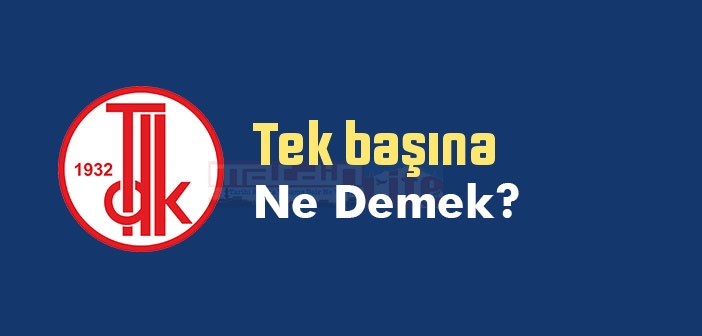 Tek başına ne demek? TDK'ya göre Tek başına sözlük anlamı nedir?