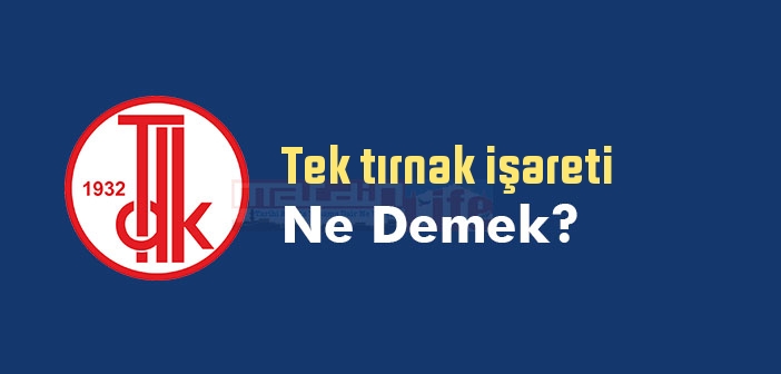 Tek tırnak işareti ne demek? TDK'ya göre Tek tırnak işareti sözlük anlamı nedir?