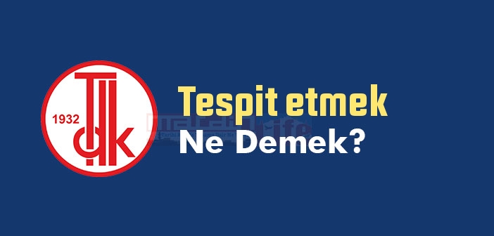 Tespit etmek ne demek? Tespit etmek sözünün anlamı nedir?