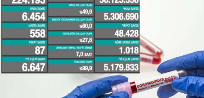 Türkiye'de Coronavirus: Son 24 saatte 87 can kaybı, 6 bin 454 yeni vaka