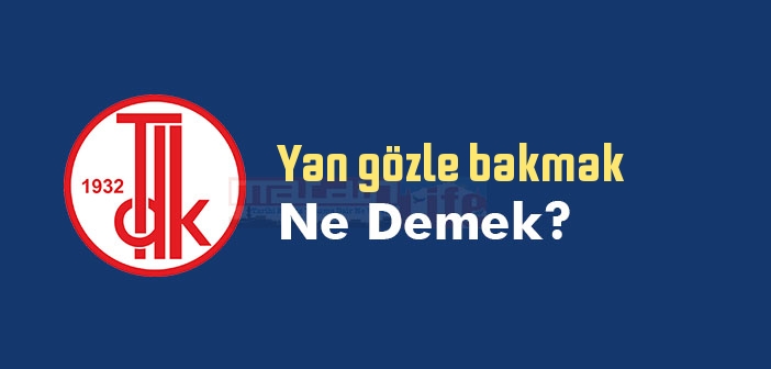 Yan gözle bakmak ne demek? Yan gözle bakmak sözünün anlamı nedir?
