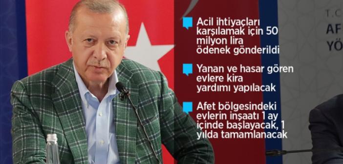 Cumhurbaşkanı Erdoğan, afet bölgesinde açıklamalarda bulundu