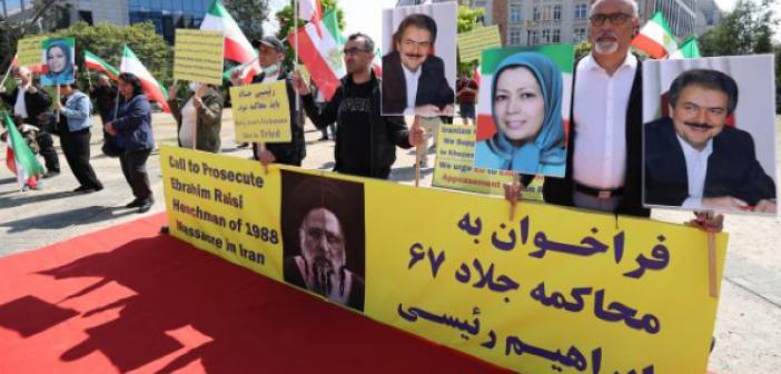 İran'ın yeni Cumhurbaşkanı Reisi, Brüksel'de protesto edildi