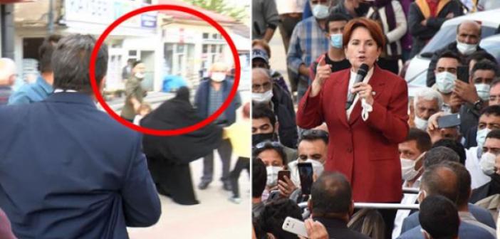 Polis müdahale etti! Akşener'in konuşması sırasında vatandaşın sorduğu "15 milletvekili" sorusu ortamı gerdi!