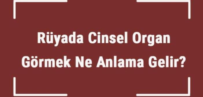 Rüyada Kendi Cinsel Organını Görmek ne anlama gelir? Rüyada Kendi