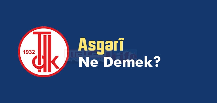 Asgarî ne demek? Asgarî TDK sözlük anlamı nedir?