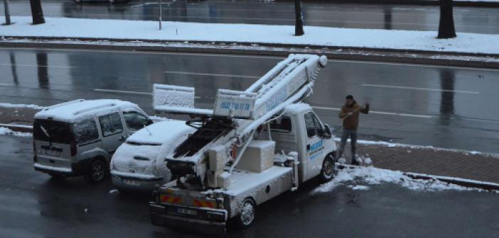 Kayseri’de kar yağışı