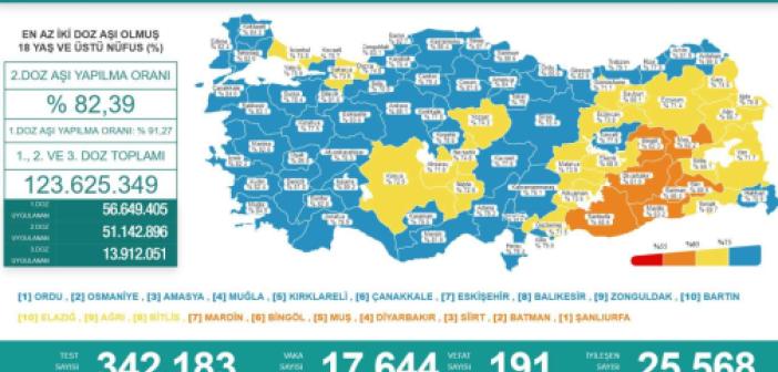 Türkiye'de Covid-19 nedeniyle 191 kişi vefat etti, 17 bin 644 yeni vaka tespit edildi