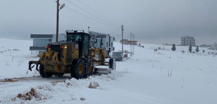 Midyat'ta karla mücadele çalışmaları