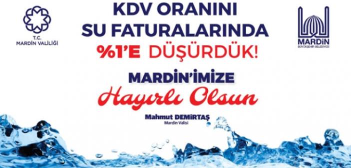 Mardin Büyükşehir Belediyesi sudaki KDV'yi yüzde 1'e düşürdü