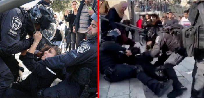 Rusya'ya karşı çıkanlar Filistin'e niye susuyor? İsrail polisi, Filistinli genç kızı acımasızca dövdü!