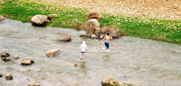 Kızıltepe'de Eksi derecede yüzme keyfi
