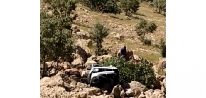 Kaza yapan araç uçurumdan yuvarlandı, 1 yaralı