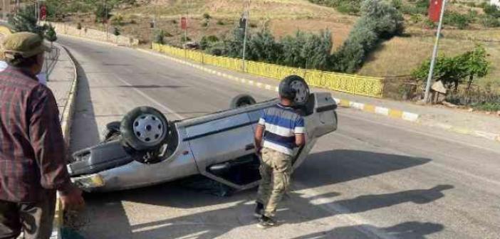 Siirt’te araç takla attı: Sürücü kazayı yara almadan atlattı