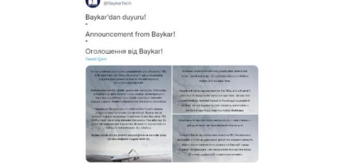 Baykar’dan Ukrayna’ya destek