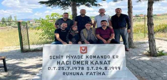 Şehit Kanat’ın silah arkadaşlarından vefa ziyareti