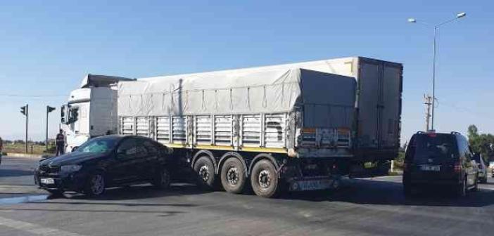 Otomobil ile tır çarpıştı: 1 yaralı