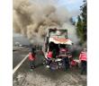 Metro Turizm’e ait içi yolcu dolu otobüs TEM’de alev alev yandı