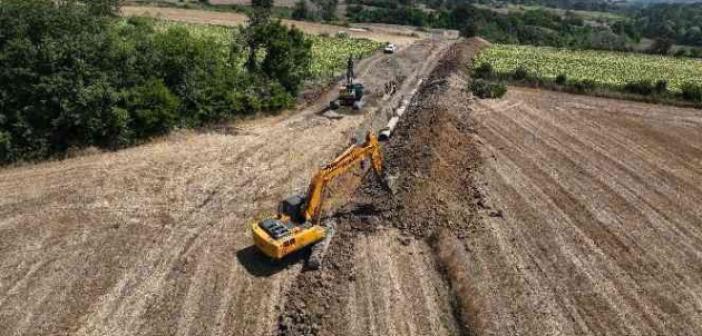 Samsun 19 Mayıs Barajı sulama inşaatında çalışmalar devam ediyor