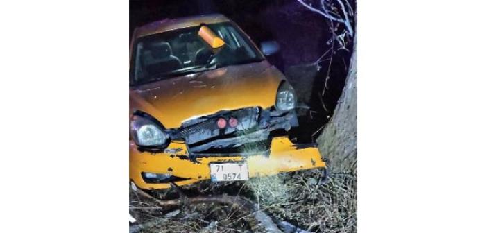 Kontrolden çıkan ticari taksi ağaca çarptı: 2’si ağır 3 yaralı