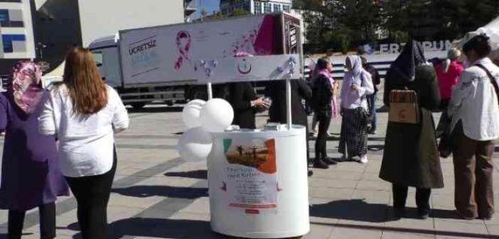 Erzurum kent meydanında meme kanseri farkındalık etkinliği