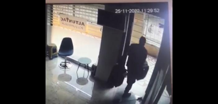 Son Dakika: VİDEO 8 kilo altının çalındığı anın görüntüleri