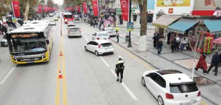 Malatya’da polisten dron desteli trafik uygulaması
