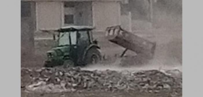 Nusaybin'de gelişi güzel moloz döken traktöre ceza