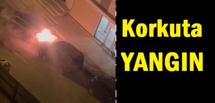 Artuklu'da Hareketli anlar: Hafif ticari araç alev alev yandı!