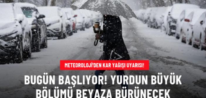 Meteoroloji'den kar yağışı uyarısı! Yurdun büyük bölümü beyaza bürünecek