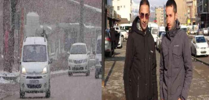 Yüksekova’da vatandaşları şaşırtan anlık görüntü, kar yağışıyla gelen güneşli hava