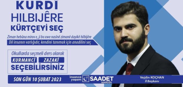 Saadet Partisinden Kürtçe Ders Çağrısı