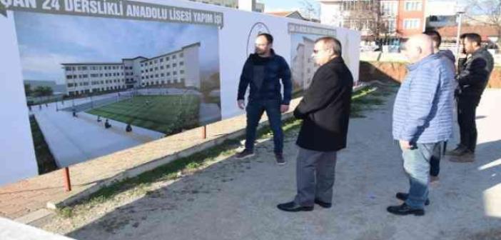 Çan Anadolu Lisesi inşaatı incelendi